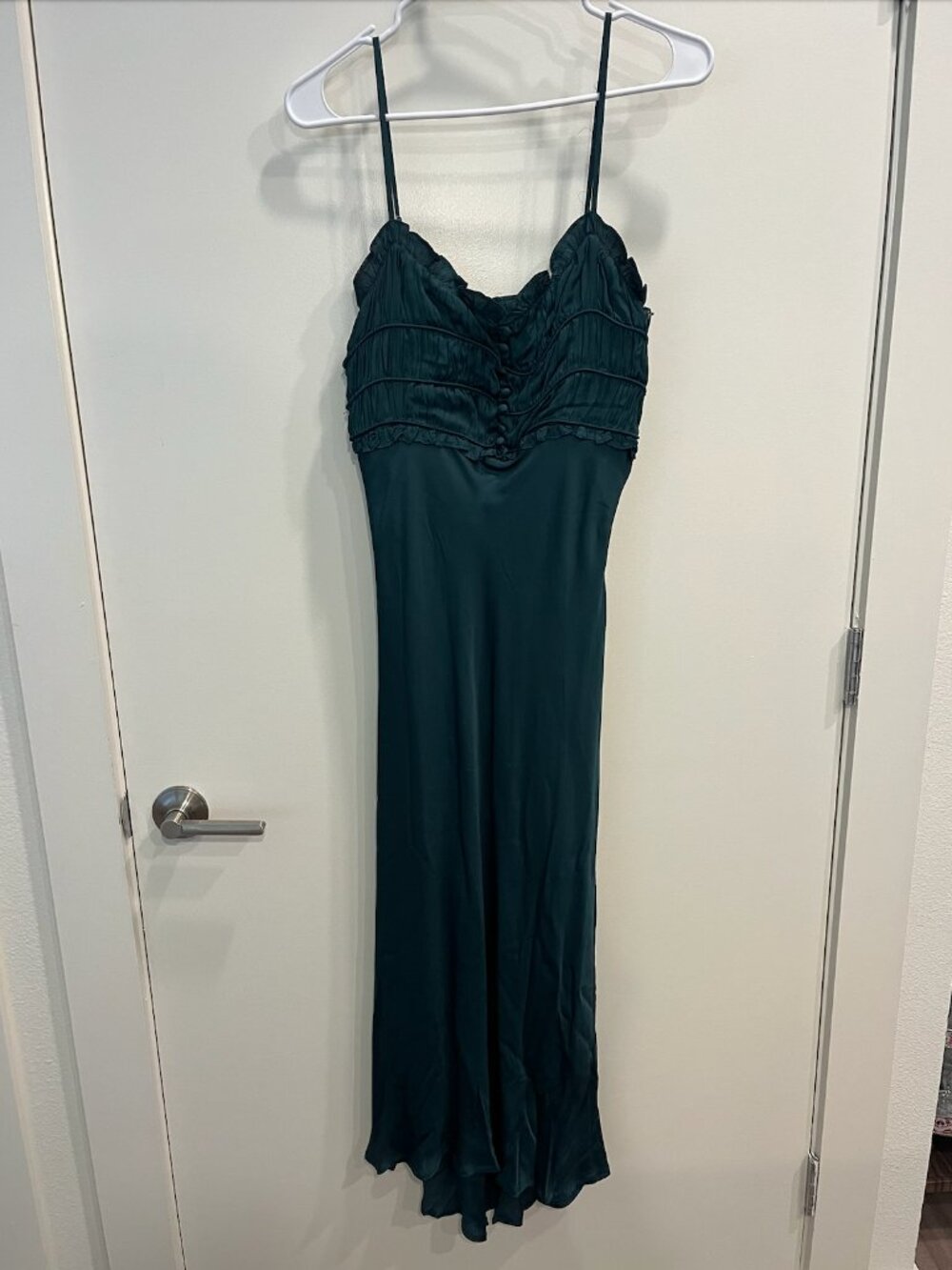 ASTR Dark Green Satin Midi